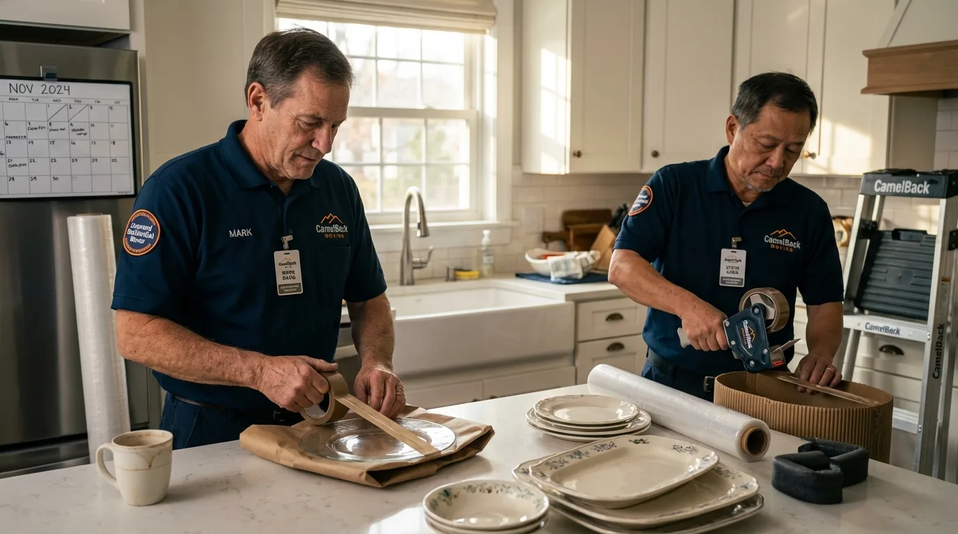 Professional crew packing kitchen dishware in Saint David, AZ